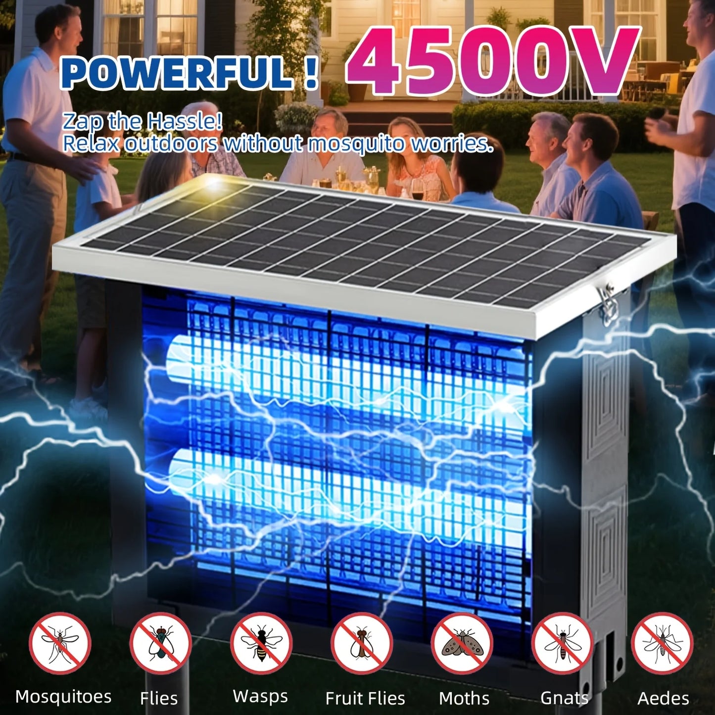 Powerful Solar Bug Zapper Outdoor Portable Mosquito Zapper