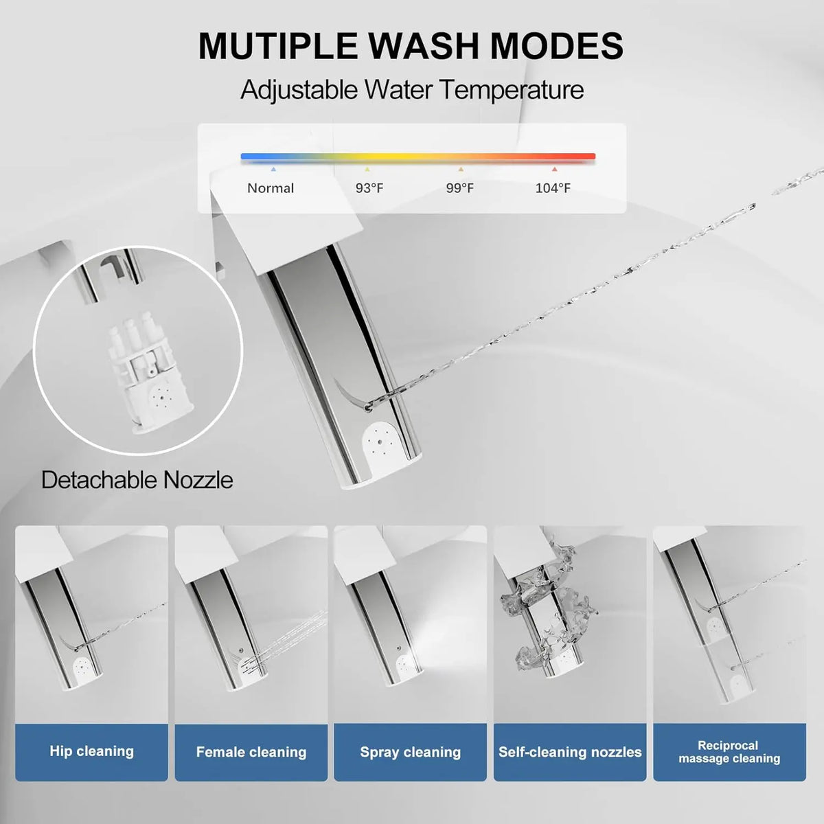 Modern Tankless Bidet Toilet With Automatic Opening Seat Lid