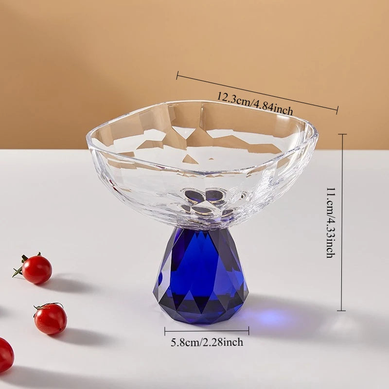 K9 Crystal Glass Cake Stand,Crystal Glass Fruit Plate, Display Desserts Holder for Wedding Cakes Serving Platters