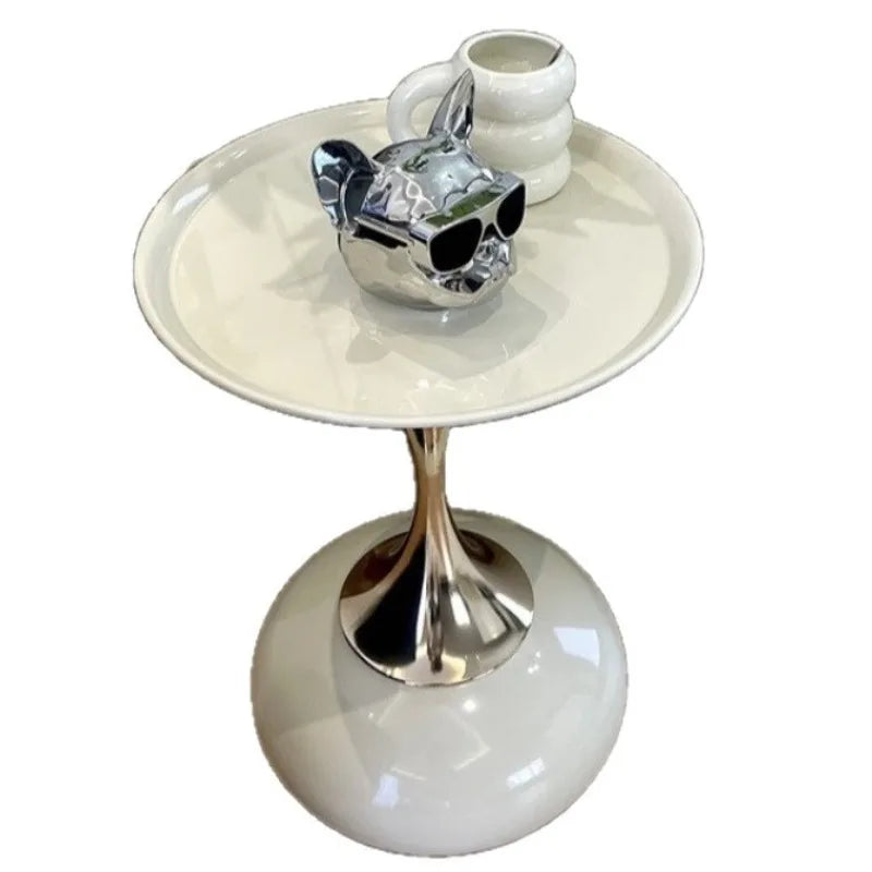 LIUSHADUOLA Modern Wrought Iron Round Corner Coffee Table