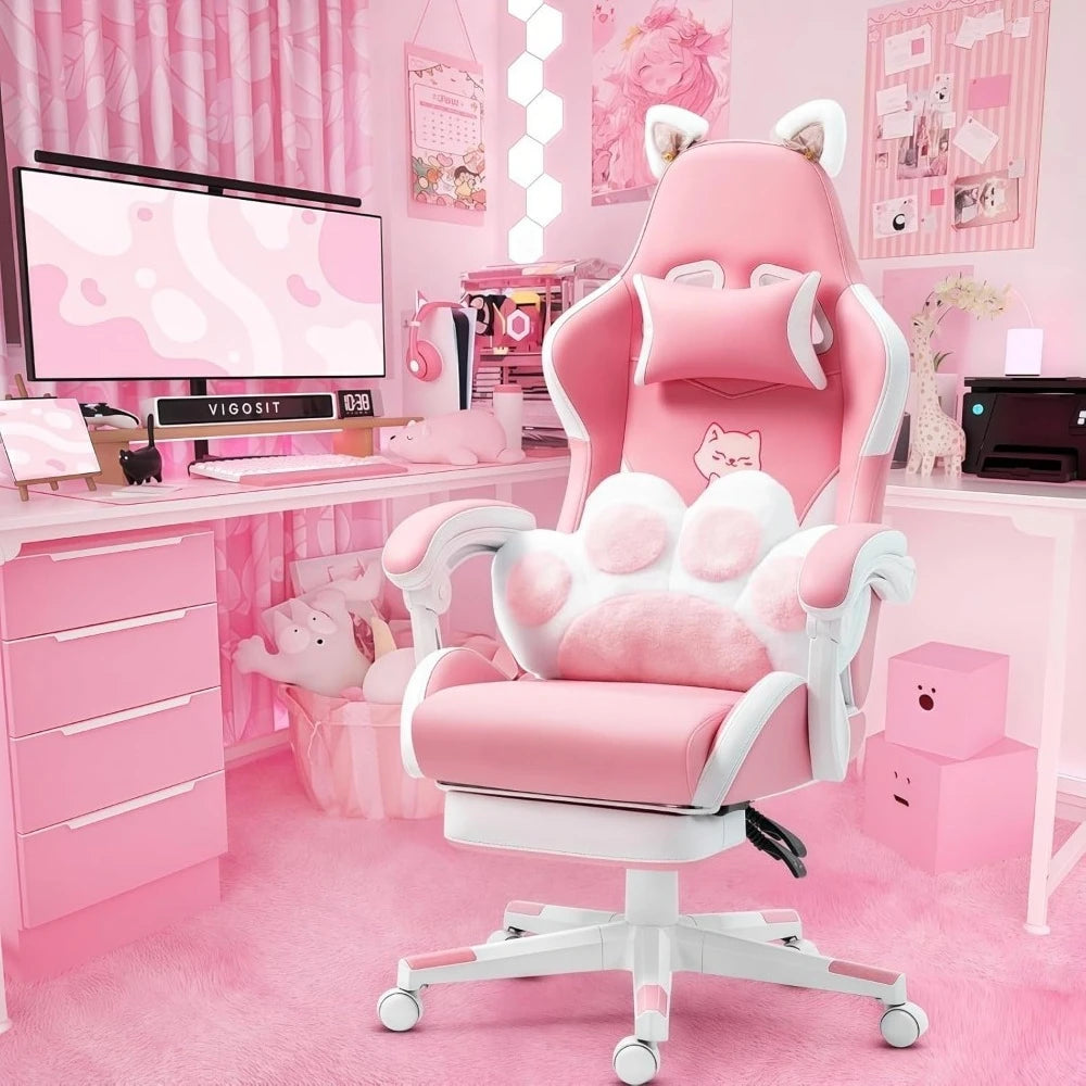 XIAOLANG Cat Ears Gaming Chair Ergonomic PU Leather