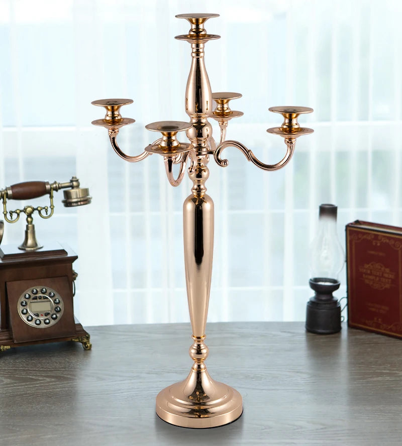 Wholesales Metal Candelabra Tapper Candle Holder 5 Arm Candlestick Christmas Decoration Wedding Party Table Centerpieces